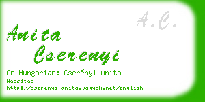 anita cserenyi business card